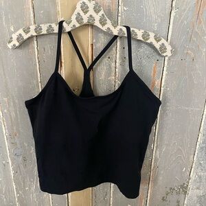 SPLITS59 Black Strappy Cropped Tank Top
